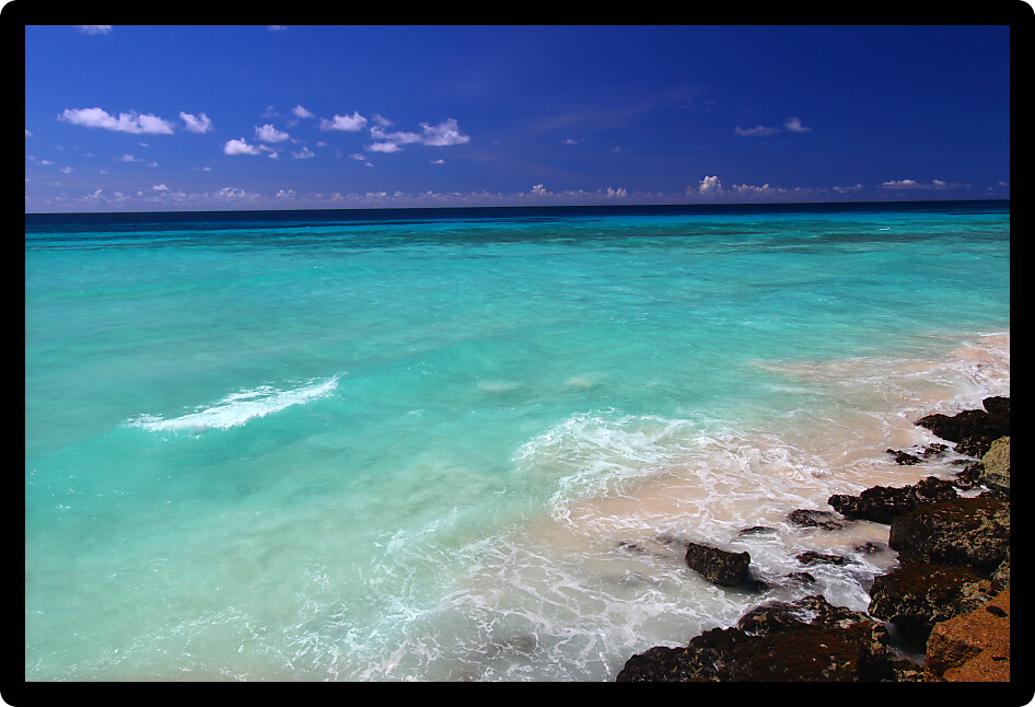 View of the Atlantic Ocean from the Caribbean island of Barbados.