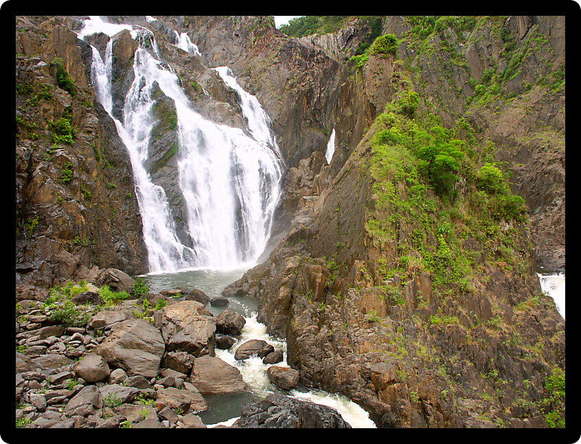Massive Barron Falls at Barron Gorge National Park in Queensland Australia