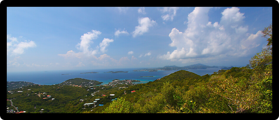 View of Cruz Bay on St John in the US Virgin Islands.