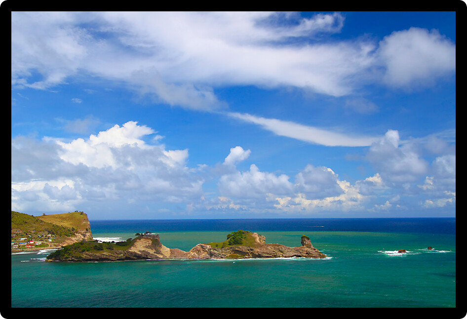 Beautiful Dennery Bay on the Caribbean island of Saint Lucia.