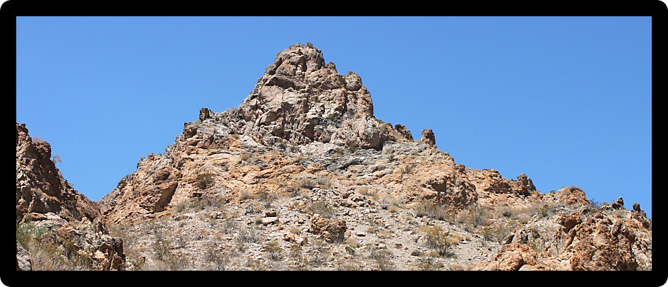Rugged dry landscape near Grapevine Canyon in Nevada.
