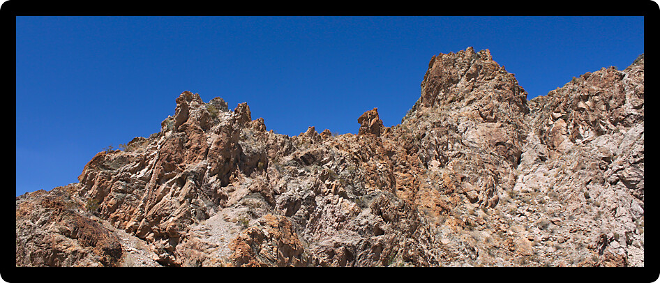 Rough and dry desert landscape near Grapevine Canyon in Nevada.