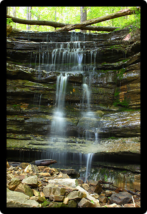 Tranquil waterfall at Monte Sano State Park in northern Alabama.
