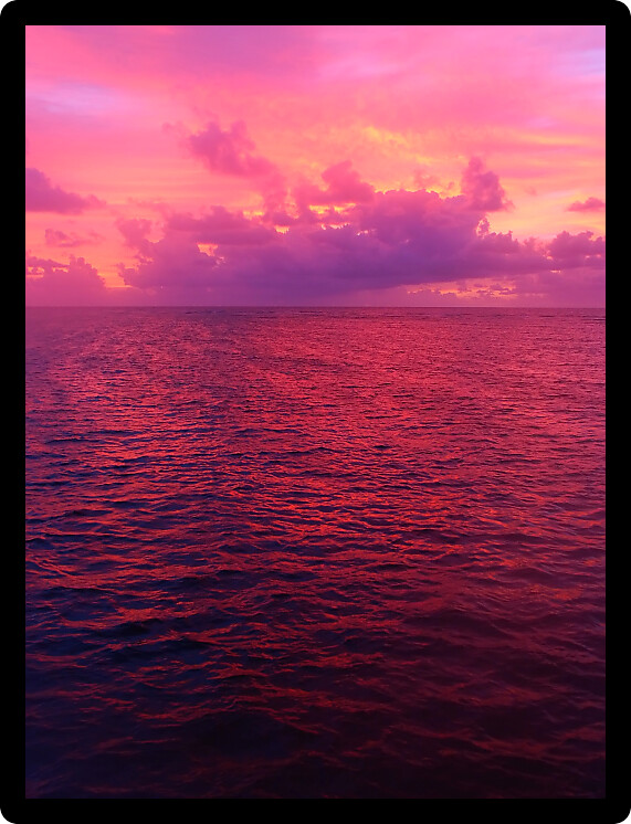 Sunset over the Pacific Ocean off Australia