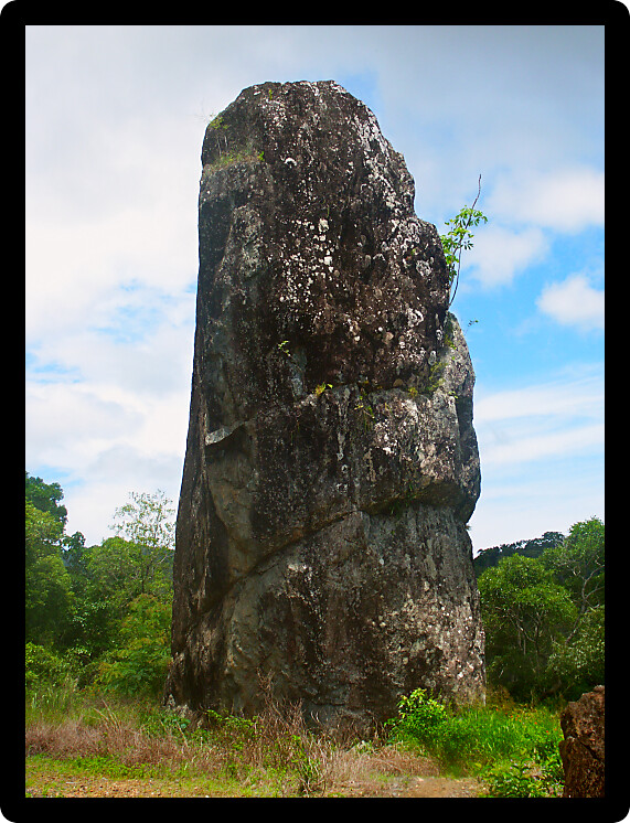 Robbs Monument along the Kuranda Scenic Railway at Barron Gorge National Park in Queensland Australia. 