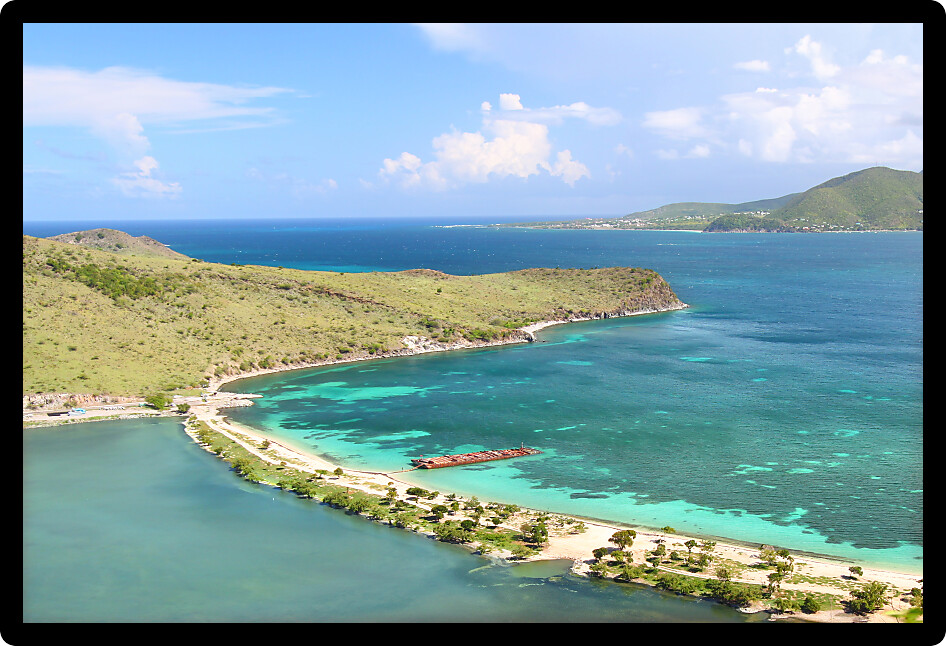Majors Bay Beach on the Caribbean island of Saint Kitts.