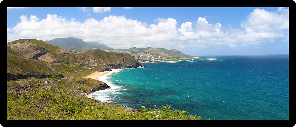Breathtaking coastline on the Caribbean island of Saint Kitts.