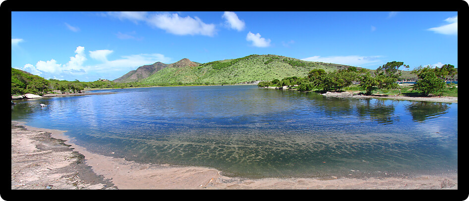 Lagoon by Majors Bay on the Caribbean island of Saint Kitts.