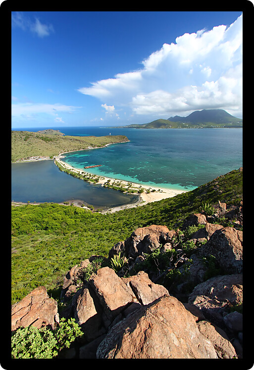 Gorgeous tropical view of the Caribbean island of Saint Kitts.