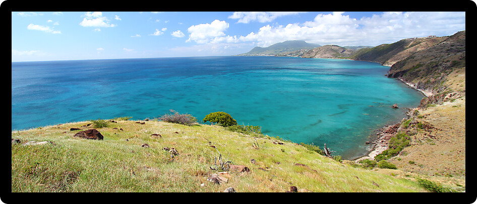 Fabulous coastline on the Caribbean island of Saint Kitts.
