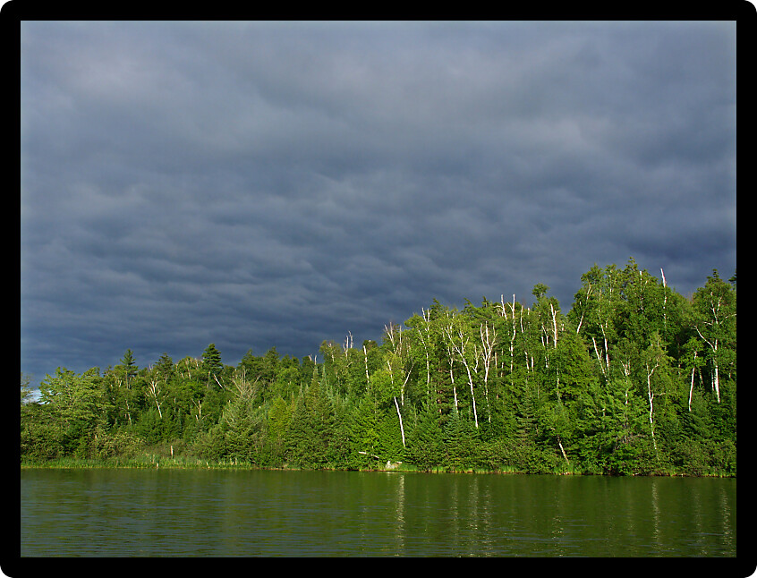 Evening view of Sweeney Lake in the beautiful northwoods of Wisconsin.
