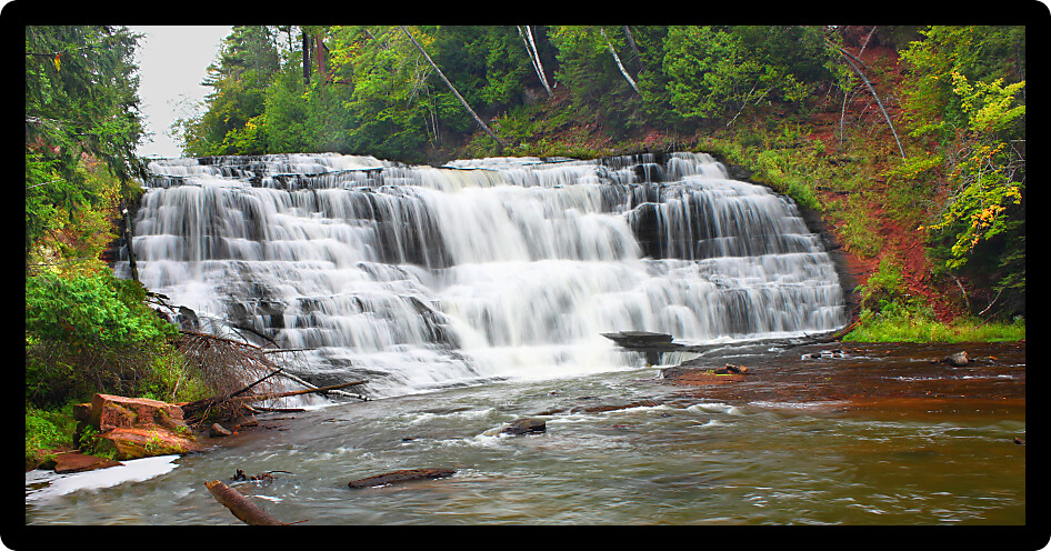 Spectacular view of Agate Falls in the Upper Peninsula of Michigan.