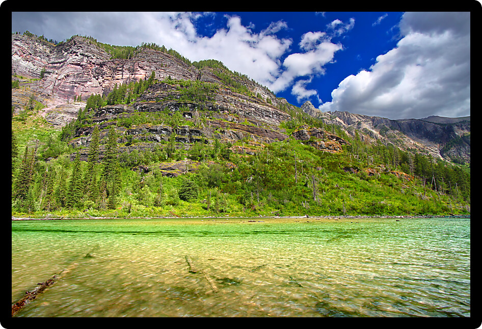 Avalanche Lake in Glacier National Park of Montana.