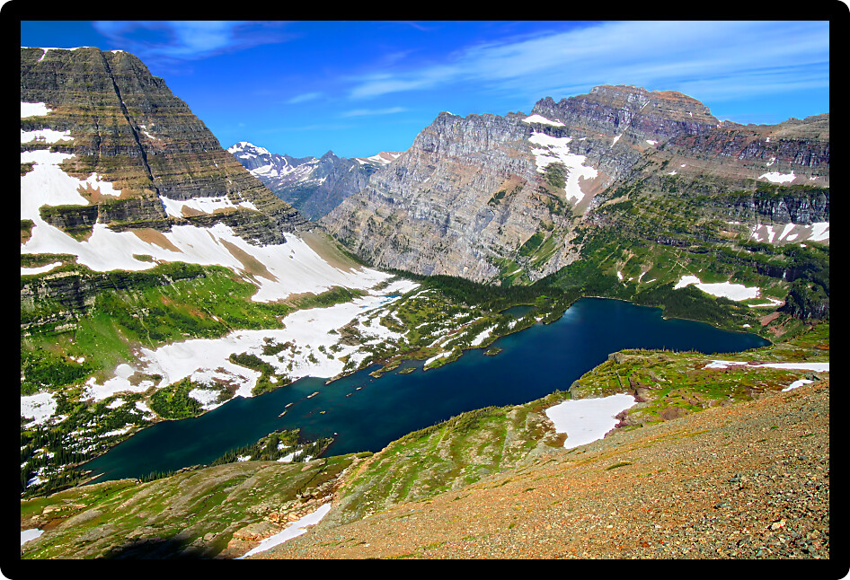 Hidden Lake is located near Logan Pass in Glacier National Park Montana.