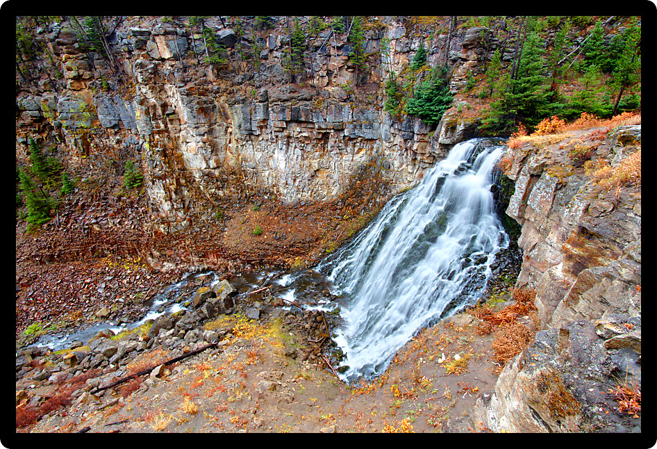 Rustic Falls of Yellowstone National Park in Wyoming.