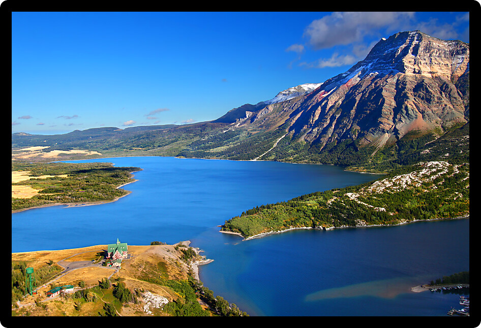 Waterton Lakes National Park in Canada seen from the Bears Hump.