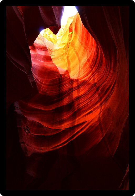 Vivid red colors of Antelope Canyon in southwest United States.
