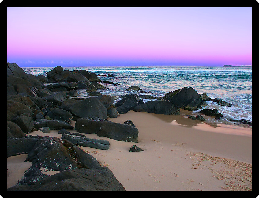 Beautiful sunset near Elizabeth Beach in Booti Booti National Park of New South Wales Australia.