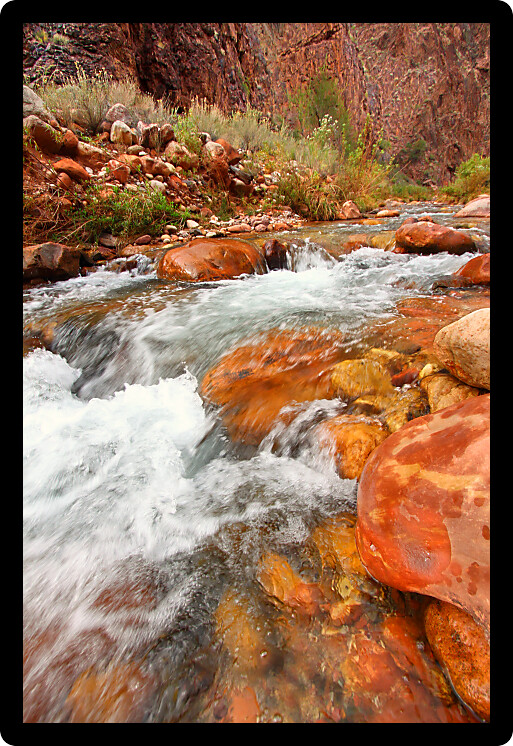 Rapids of Bright Angel Creek in Grand Canyon National Park.