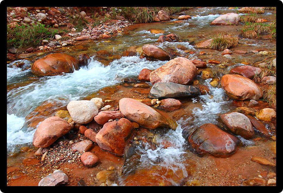 Rapids of Bright Angel Creek in Grand Canyon National Park.