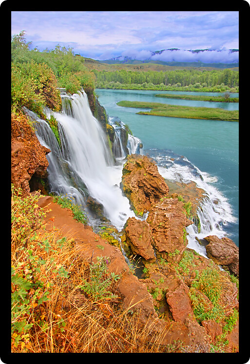 Fall Creek Falls flows into the Snake River in the Caribou National Forest of Idaho.