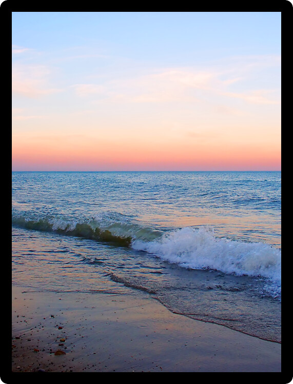 Sunset over Lake Michigan at Illinois Beach State Park.