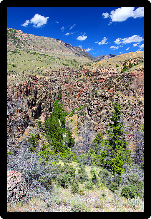 Rugged mountain scenery of the Bighorn National Forest in Wyoming.