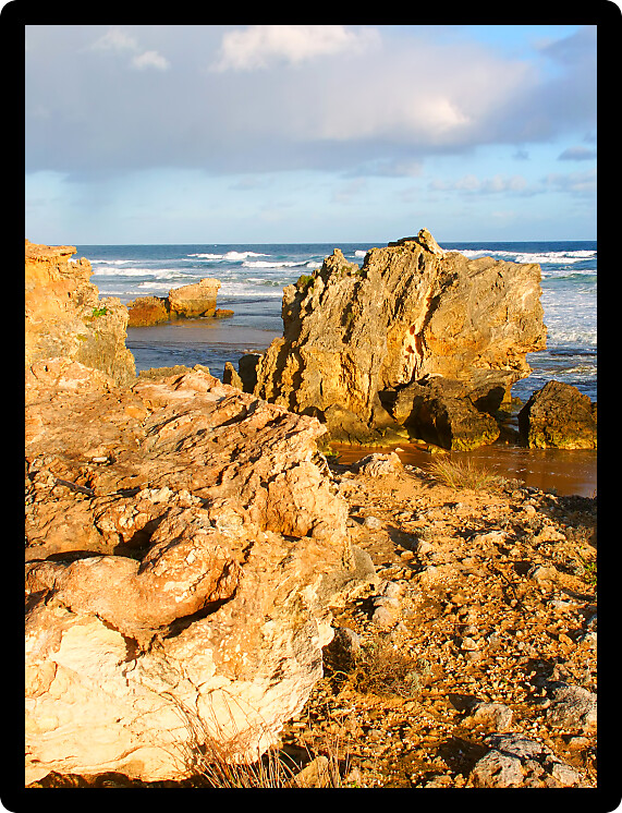 Rock formations along the beaches of southern Victoria Australia.