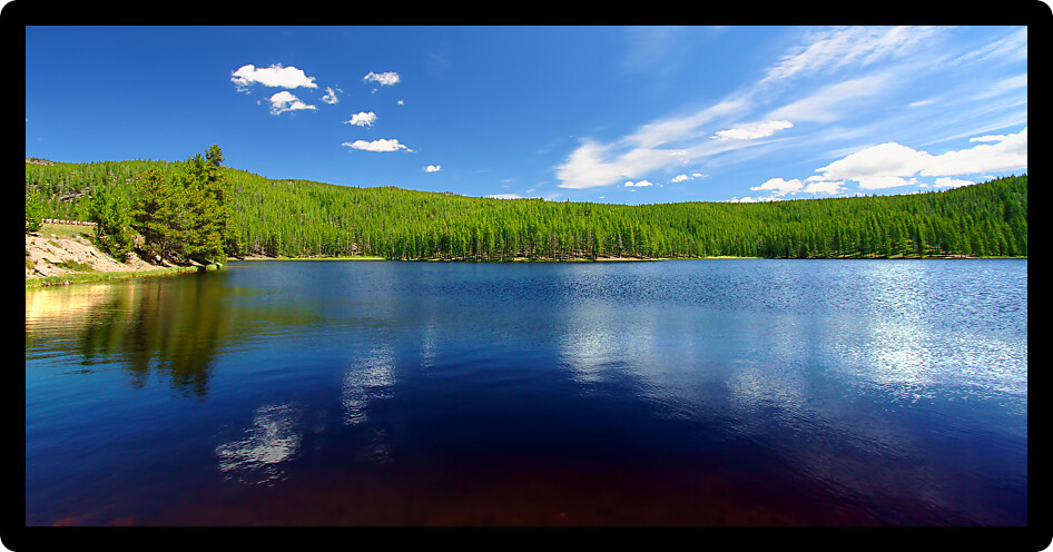 Summer day at Sibley Lake in the Bighorn National Forest of Wyoming.