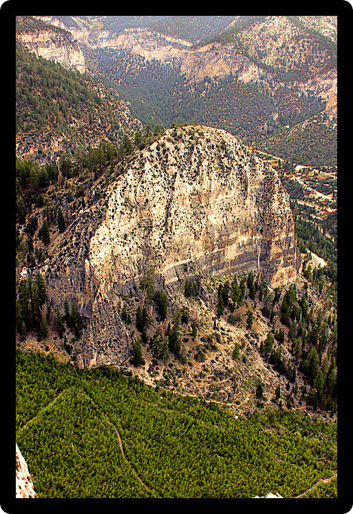 Cathedral Rock seen from Echo Cliff in the Spring Mountains National Recreation Area of Nevada.