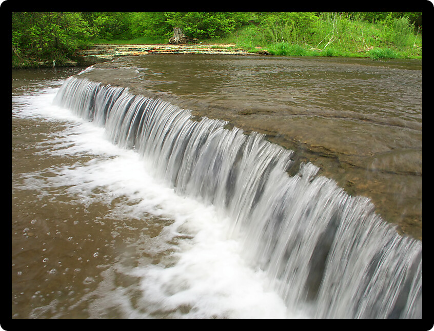 Beautiful cascade on Prairie Creek of the Des Plaines Conservation Area in Illinois.