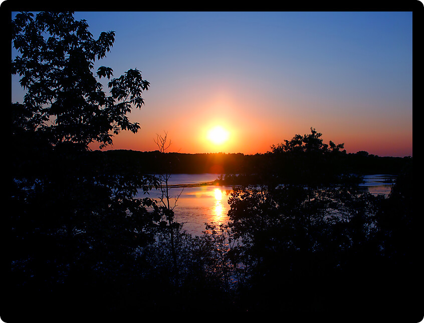 Sunset over Rice Lake in the Kettle Moraine State Forest of Wisconsin.