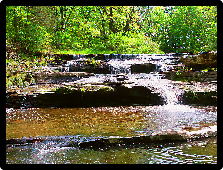 Skillet Creek Cascades on a beautiful spring day in Wisconsin.