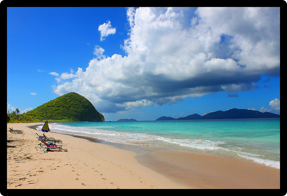Beautiful beach at Smugglers on Tortola of the British Virgin Islands.