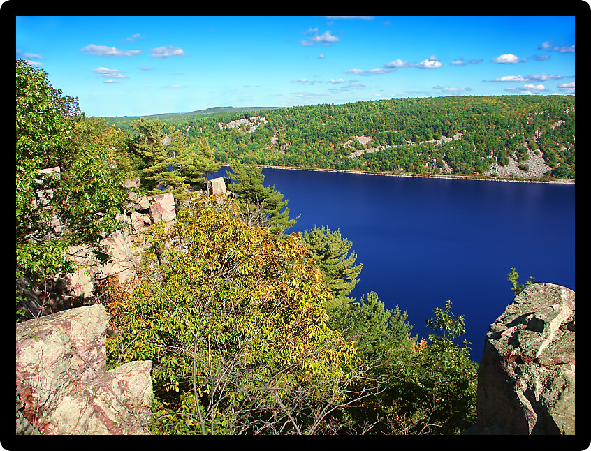 Devils Lake State Park is a popular hiking and rock climbing destination in Wisconsin.