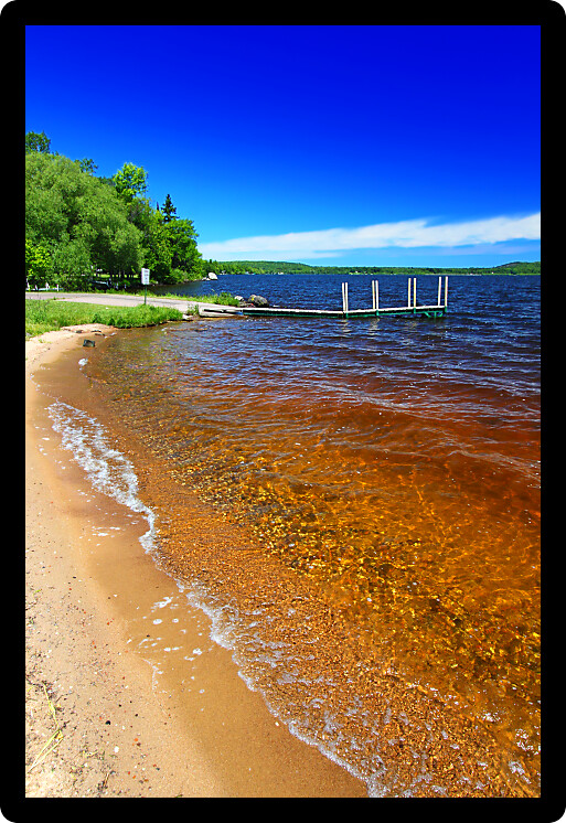 Lake Gogebic beach at Ontonagon County Park in Michigan.