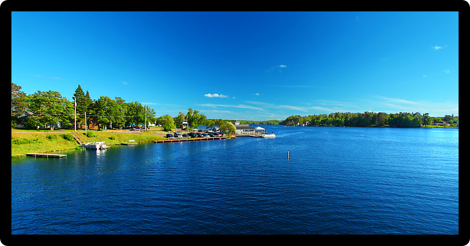 Lake Minocqua is located in northwoods Wisconsin and is a popular summer vacation destination.