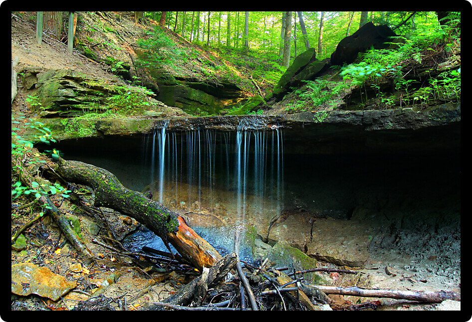 Maidenhair Falls is located in Pearl Canyon at Shades State Park Indiana.