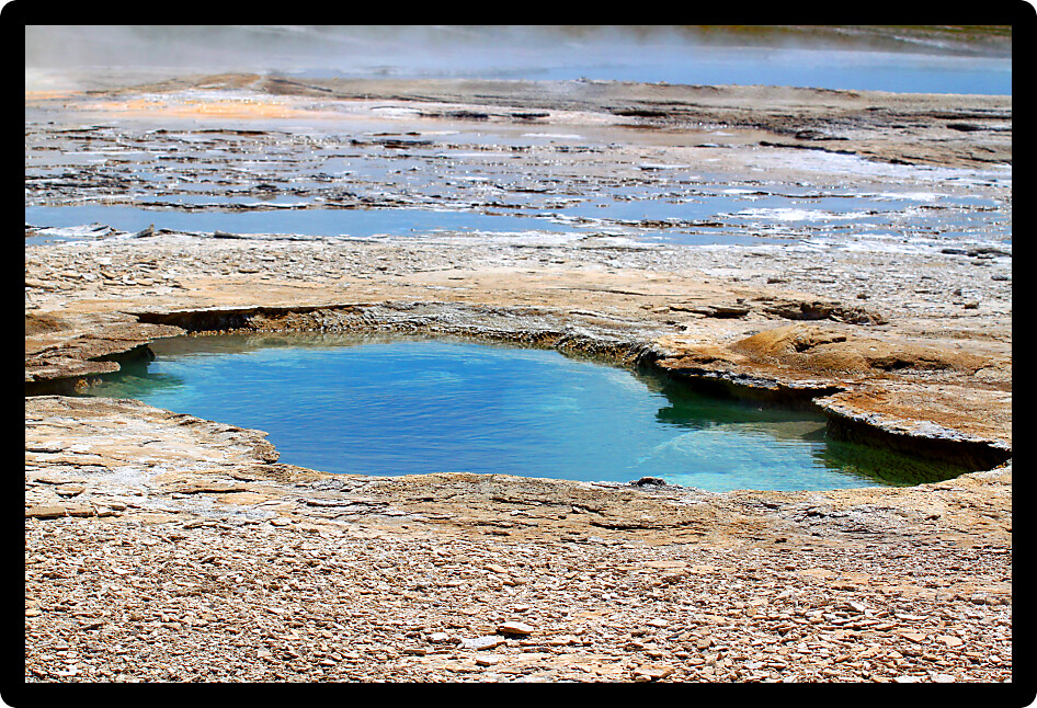 Upper Geyser Basin of Yellowstone National Park is composed of numerous hot springs and geysers.