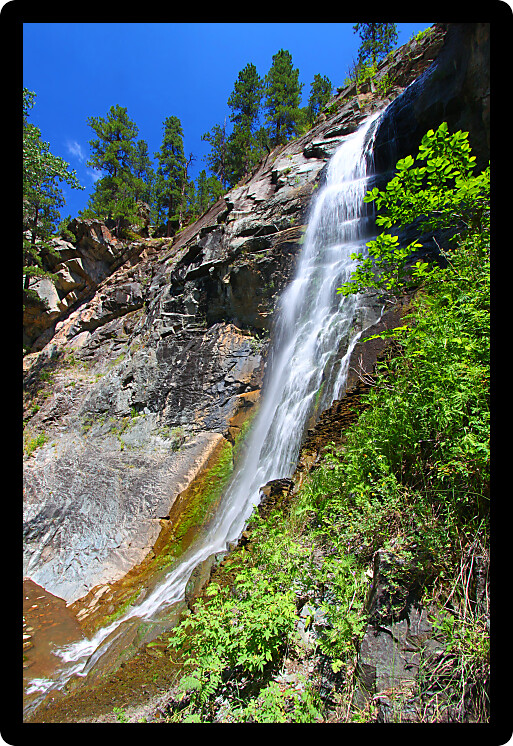 Bridal Veil Falls in the Black Hills National Forest of South Dakota.