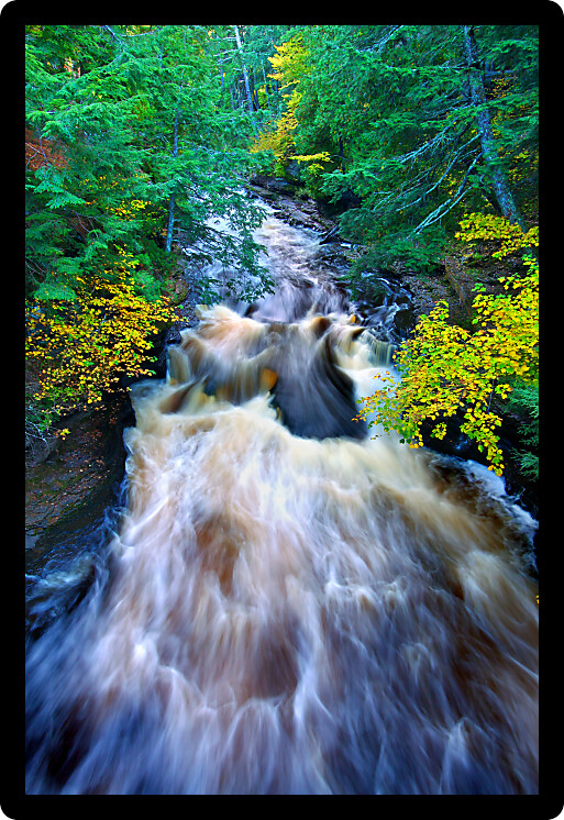 River rapids on the Presque Isle River at Porcupine Mountains State Park in Michigan.