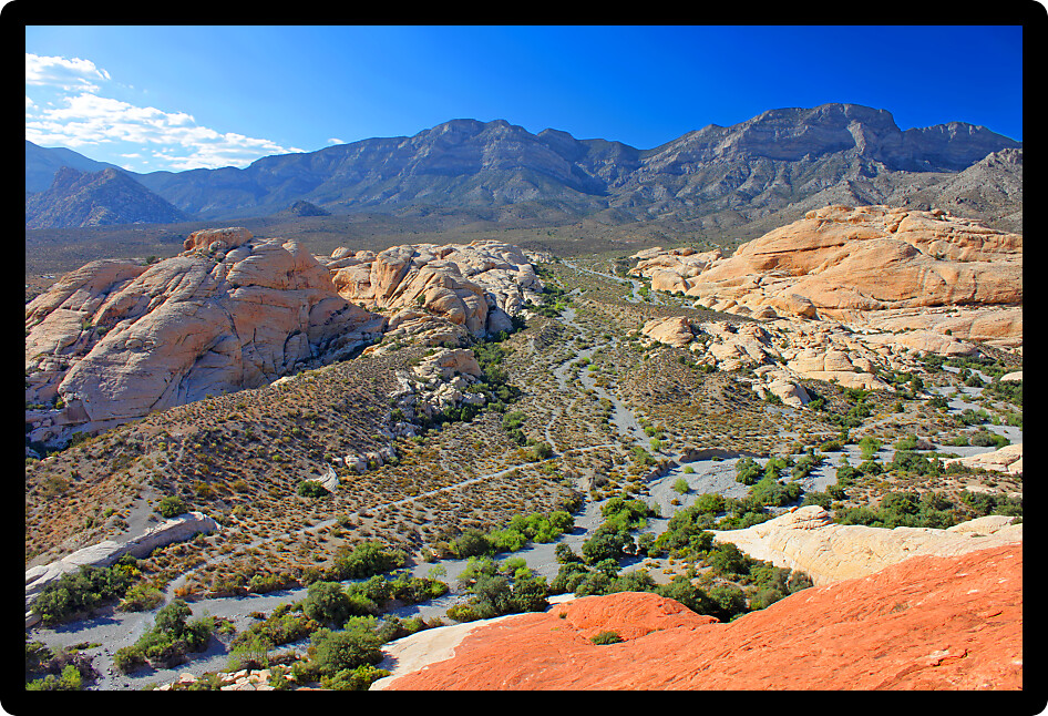 Rugged desert landscape of Red Rock Canyon National Conservation Area just west of Las Vegas Nevada.