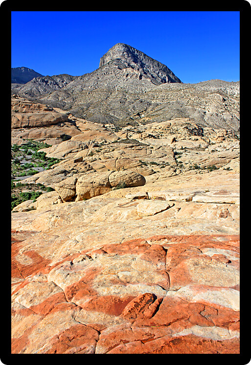 Rugged desert landscape of Red Rock Canyon National Conservation Area just west of Las Vegas Nevada.