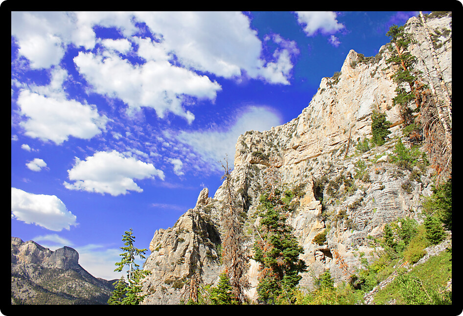 Echo Cliffs showcase a sheer vertical drop at Spring Mountains National Recreation Area of Nevada.