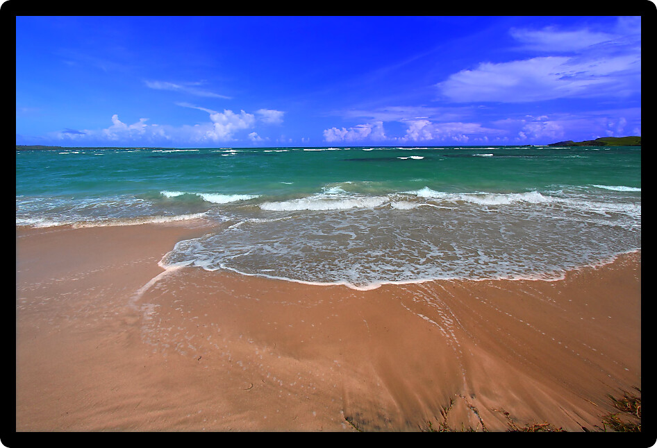 Scenic Anse de Sables Beach on the Caribbean island of Saint Lucia.