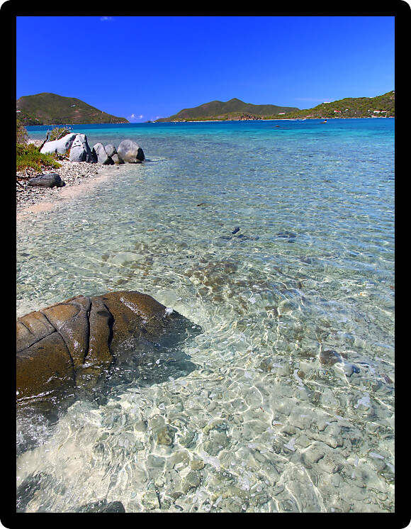 Serene scenic view of the British Virgin Islands in the Caribbean.