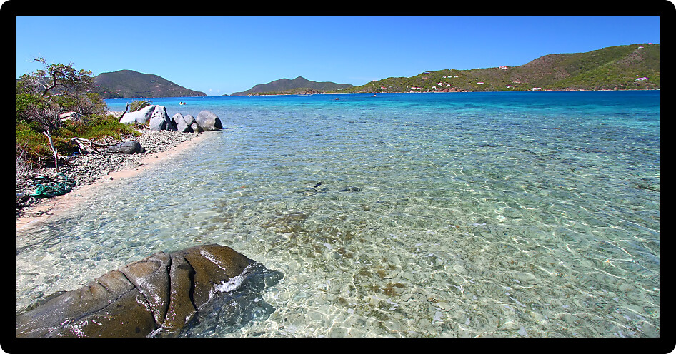 Relaxing scenic view of the British Virgin Islands.