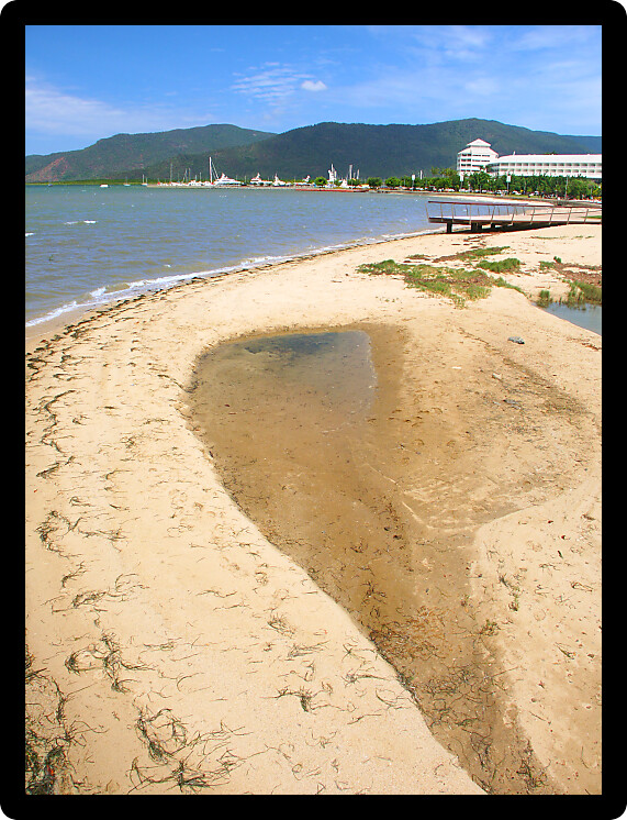 Beach along the tropical city of Cairns in Queensland Australia.