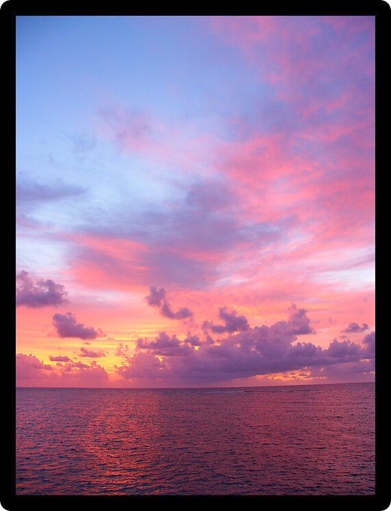 Sunset over the Pacific Ocean off Australia.