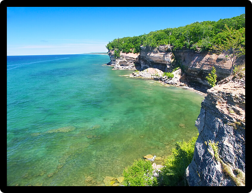 View of Lake Superior from Pictured Rocks National Lakeshore in Michigan.